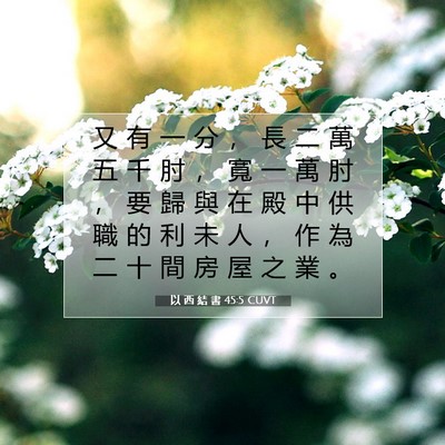 Picture 07 - 以 西 結 書 45:5 CUVT - 又 有 一 分 ， 長 二 萬 五 千 肘 ， - Bible Verse Picture