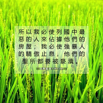 Picture 07 - 以 西 結 書 7:24 CUVT - 所 以 我 必 使 列 國 中 最 惡 的 人 - Bible Verse Picture