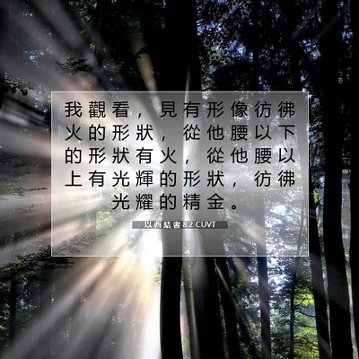 Picture 07 - 以 西 結 書 8:2 CUVT - 我 觀 看 ， 見 有 形 像 彷 彿 火 的 - Bible Verse Picture