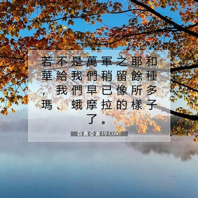 Picture 07 - 以 賽 亞 書 1:9 CUVT - 若 不 是 萬 軍 之 耶 和 華 給 我 們 - Bible Verse Picture
