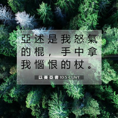 Picture 07 - 以 賽 亞 書 10:5 CUVT - 亞 述 是 我 怒 氣 的 棍 ， 手 中 拿 - Bible Verse Picture