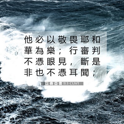 Picture 07 - 以 賽 亞 書 11:3 CUVT - 他 必 以 敬 畏 耶 和 華 為 樂 ； 行 - Bible Verse Picture