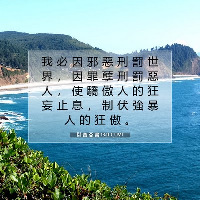 Picture 07 - 以 賽 亞 書 13:11 CUVT - 我 必 因 邪 惡 刑 罰 世 界 ， 因 罪 - Bible Verse Picture