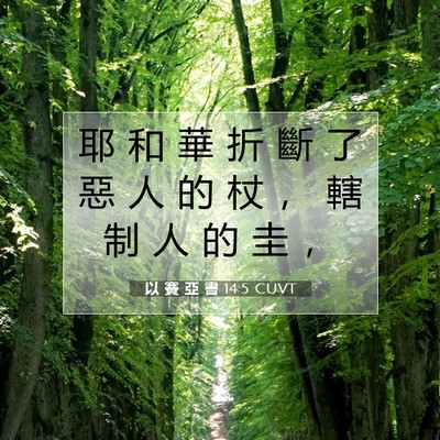 Picture 07 - 以 賽 亞 書 14:5 CUVT - 耶 和 華 折 斷 了 惡 人 的 杖 ， 轄 - Bible Verse Picture