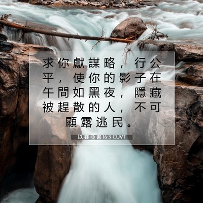 Picture 07 - 以 賽 亞 書 16:3 CUVT - 求 你 獻 謀 略 ， 行 公 平 ， 使 你 - Bible Verse Picture
