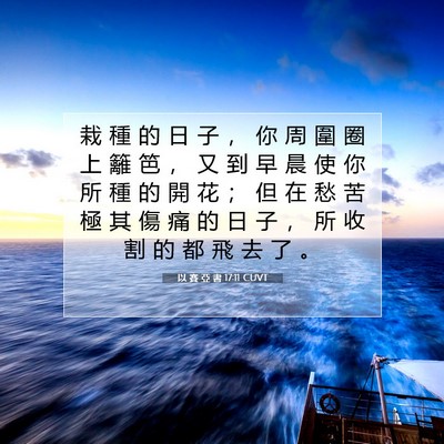 Picture 07 - 以 賽 亞 書 17:11 CUVT - 栽 種 的 日 子 ， 你 周 圍 圈 上 籬 - Bible Verse Picture