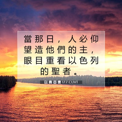 Picture 07 - 以 賽 亞 書 17:7 CUVT - 當 那 日 ， 人 必 仰 望 造 他 們 的 - Bible Verse Picture