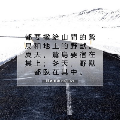 Picture 07 - 以 賽 亞 書 18:6 CUVT - 都 要 撇 給 山 間 的 鷙 鳥 和 地 上 - Bible Verse Picture