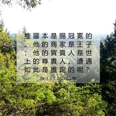Picture 07 - 以 賽 亞 書 23:8 CUVT - 推 羅 本 是 賜 冠 冕 的 。 他 的 商 - Bible Verse Picture