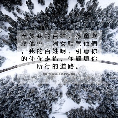 Picture 07 - 以 賽 亞 書 3:12 CUVT - 至 於 我 的 百 姓 ， 孩 童 欺 壓 他 - Bible Verse Picture