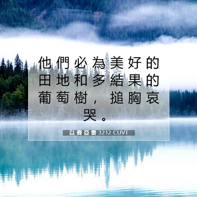 Picture 07 - 以 賽 亞 書 32:12 CUVT - 他 們 必 為 美 好 的 田 地 和 多 結 - Bible Verse Picture
