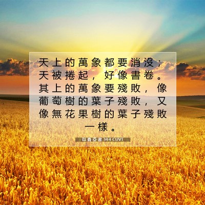 Picture 07 - 以 賽 亞 書 34:4 CUVT - 天 上 的 萬 象 都 要 消 沒 ； 天 被 - Bible Verse Picture
