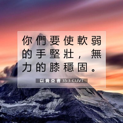 Picture 07 - 以 賽 亞 書 35:3 CUVT - 你 們 要 使 軟 弱 的 手 堅 壯 ， 無 - Bible Verse Picture