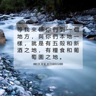 Picture 07 - 以 賽 亞 書 36:17 CUVT - 等 我 來 領 你 們 到 一 個 地 方 ， - Bible Verse Picture