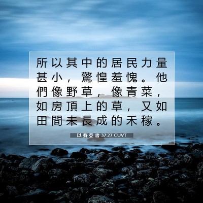 Picture 07 - 以 賽 亞 書 37:27 CUVT - 所 以 其 中 的 居 民 力 量 甚 小 ， - Bible Verse Picture