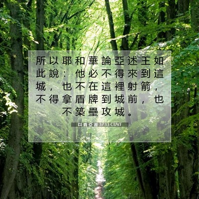 Picture 07 - 以 賽 亞 書 37:33 CUVT - 所 以 耶 和 華 論 亞 述 王 如 此 說 - Bible Verse Picture