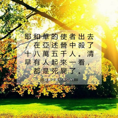 Picture 07 - 以 賽 亞 書 37:36 CUVT - 耶 和 華 的 使 者 出 去 ， 在 亞 述 - Bible Verse Picture