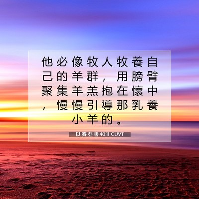Picture 07 - 以 賽 亞 書 40:11 CUVT - 他 必 像 牧 人 牧 養 自 己 的 羊 群 - Bible Verse Picture