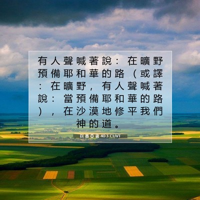 Picture 07 - 以 賽 亞 書 40:3 CUVT - 有 人 聲 喊 著 說 ： 在 曠 野 預 備 - Bible Verse Picture