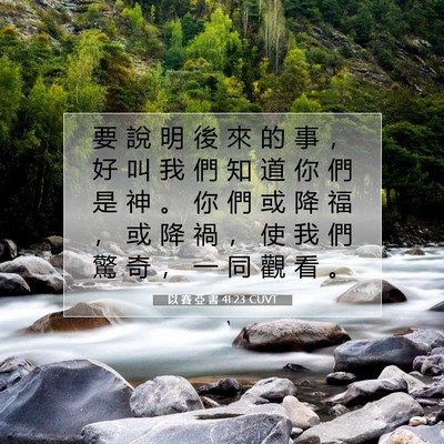 Picture 07 - 以 賽 亞 書 41:23 CUVT - 要 說 明 後 來 的 事 ， 好 叫 我 們 - Bible Verse Picture