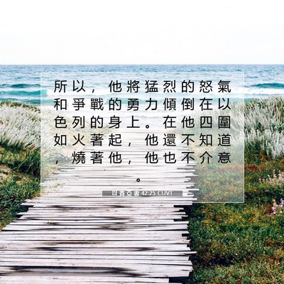 Picture 07 - 以 賽 亞 書 42:25 CUVT - 所 以 ， 他 將 猛 烈 的 怒 氣 和 爭 - Bible Verse Picture