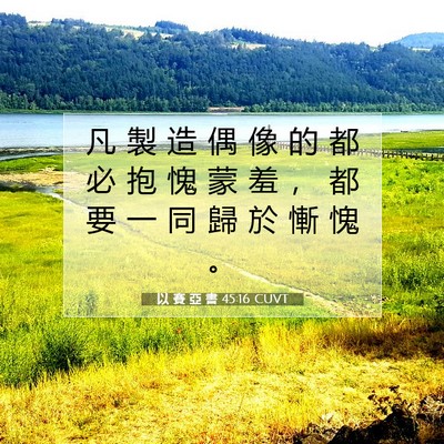 Picture 07 - 以 賽 亞 書 45:16 CUVT - 凡 製 造 偶 像 的 都 必 抱 愧 蒙 羞 - Bible Verse Picture