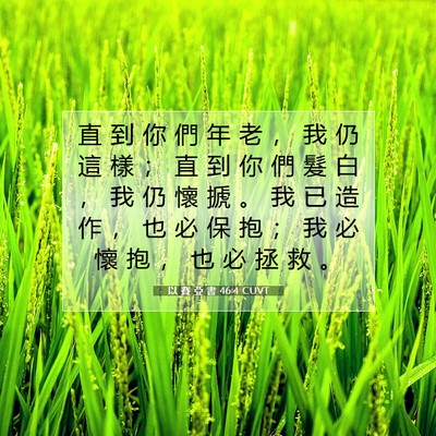 Picture 07 - 以 賽 亞 書 46:4 CUVT - 直 到 你 們 年 老 ， 我 仍 這 樣 ； - Bible Verse Picture