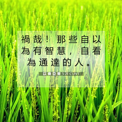 Picture 07 - 以 賽 亞 書 5:21 CUVT - 禍 哉 ！ 那 些 自 以 為 有 智 慧 ， - Bible Verse Picture