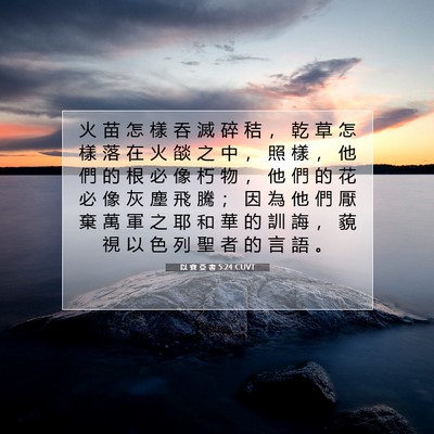 Picture 07 - 以 賽 亞 書 5:24 CUVT - 火 苗 怎 樣 吞 滅 碎 秸 ， 乾 草 怎 - Bible Verse Picture