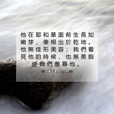 Picture 07 - 以 賽 亞 書 53:2 CUVT - 他 在 耶 和 華 面 前 生 長 如 嫩 芽 - Bible Verse Picture