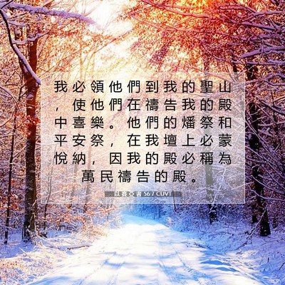 Picture 07 - 以 賽 亞 書 56:7 CUVT - 我 必 領 他 們 到 我 的 聖 山 ， 使 - Bible Verse Picture