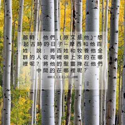 Picture 07 - 以 賽 亞 書 63:11 CUVT - 那 時 ， 他 們 （ 原 文 是 他 ） 想 - Bible Verse Picture