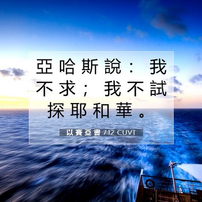 Picture 07 - 以 賽 亞 書 7:12 CUVT - 亞 哈 斯 說 ： 我 不 求 ； 我 不 試 - Bible Verse Picture