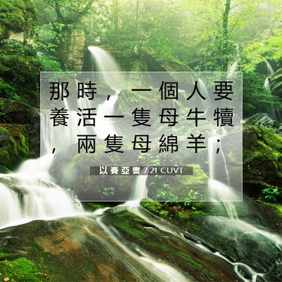Picture 07 - 以 賽 亞 書 7:21 CUVT - 那 時 ， 一 個 人 要 養 活 一 隻 母 - Bible Verse Picture