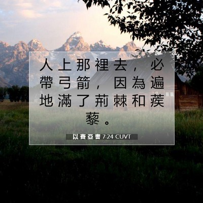 Picture 07 - 以 賽 亞 書 7:24 CUVT - 人 上 那 裡 去 ， 必 帶 弓 箭 ， 因 - Bible Verse Picture