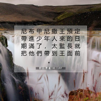 Picture 07 - 但 以 理 書 1:18 CUVT - 尼 布 甲 尼 撒 王 預 定 帶 進 少 年 - Bible Verse Picture