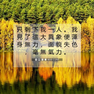 Picture 07 - 但 以 理 書 10:8 CUVT - 只 剩 下 我 一 人 。 我 見 了 這 大 - Bible Verse Picture