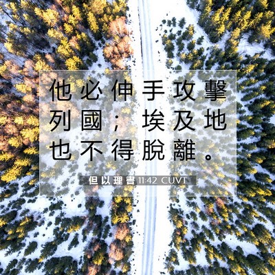 Picture 07 - 但 以 理 書 11:42 CUVT - 他 必 伸 手 攻 擊 列 國 ； 埃 及 地 - Bible Verse Picture