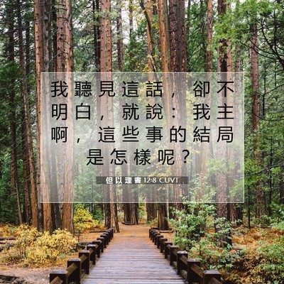 Picture 07 - 但 以 理 書 12:8 CUVT - 我 聽 見 這 話 ， 卻 不 明 白 ， 就 - Bible Verse Picture