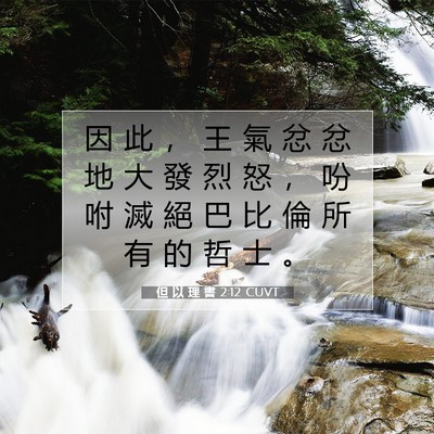 Picture 07 - 但 以 理 書 2:12 CUVT - 因 此 ， 王 氣 忿 忿 地 大 發 烈 怒 - Bible Verse Picture