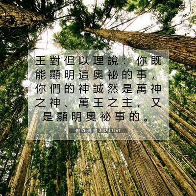 Picture 07 - 但 以 理 書 2:47 CUVT - 王 對 但 以 理 說 ： 你 既 能 顯 明 - Bible Verse Picture