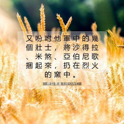 Picture 07 - 但 以 理 書 3:20 CUVT - 又 吩 咐 他 軍 中 的 幾 個 壯 士 ， - Bible Verse Picture