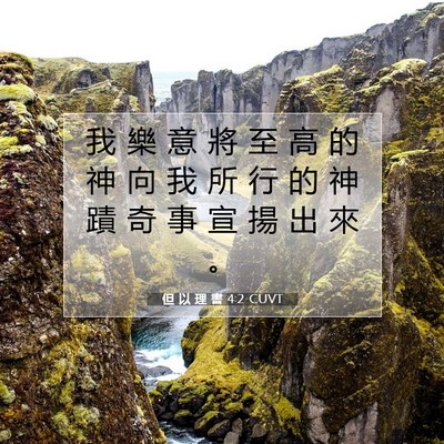 Picture 07 - 但 以 理 書 4:2 CUVT - 我 樂 意 將 至 高 的 神 向 我 所 行 - Bible Verse Picture