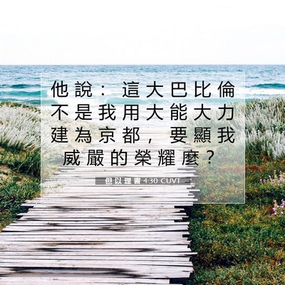 Picture 07 - 但 以 理 書 4:30 CUVT - 他 說 ： 這 大 巴 比 倫 不 是 我 用 - Bible Verse Picture