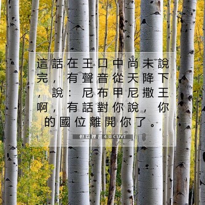 Picture 07 - 但 以 理 書 4:31 CUVT - 這 話 在 王 口 中 尚 未 說 完 ， 有 - Bible Verse Picture