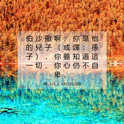Picture 07 - 但 以 理 書 5:22 CUVT - 伯 沙 撒 啊 ， 你 是 他 的 兒 子 （ - Bible Verse Picture