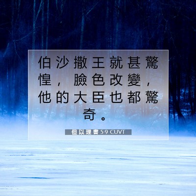 Picture 07 - 但 以 理 書 5:9 CUVT - 伯 沙 撒 王 就 甚 驚 惶 ， 臉 色 改 - Bible Verse Picture