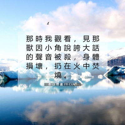 Picture 07 - 但 以 理 書 7:11 CUVT - 那 時 我 觀 看 ， 見 那 獸 因 小 角 - Bible Verse Picture