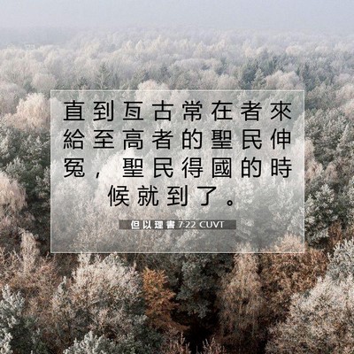 Picture 07 - 但 以 理 書 7:22 CUVT - 直 到 亙 古 常 在 者 來 給 至 高 者 - Bible Verse Picture