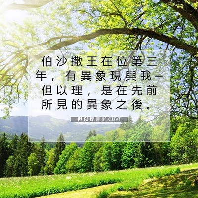 Picture 07 - 但 以 理 書 8:1 CUVT - 伯 沙 撒 王 在 位 第 三 年 ， 有 異 - Bible Verse Picture